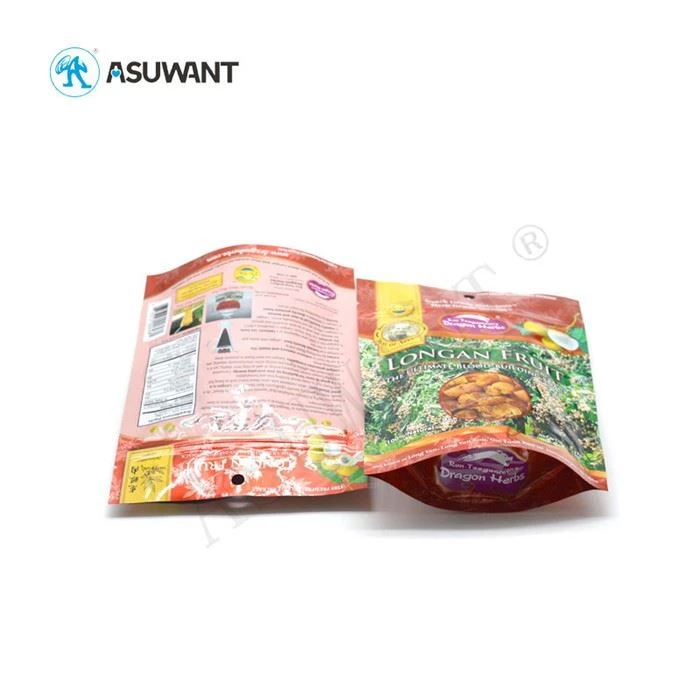 Food Packaging Bag With Ziplock Stand Up Pouch Nut Snack
