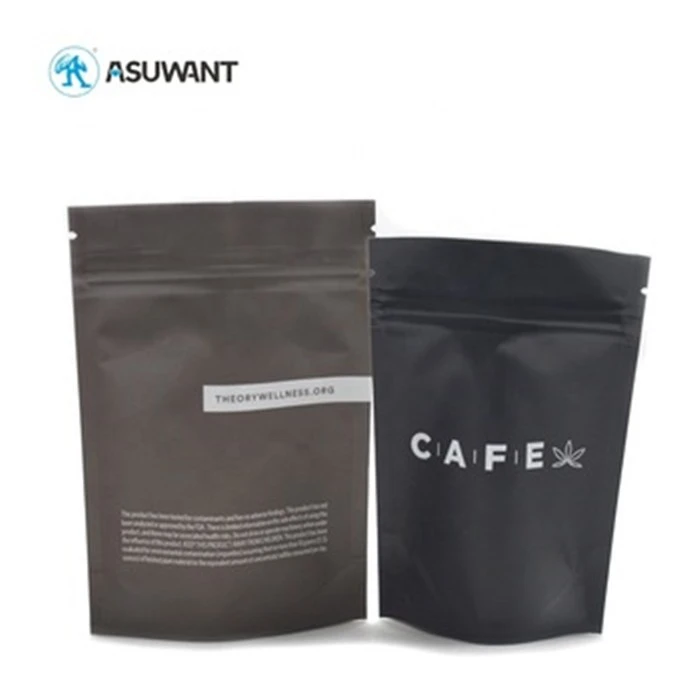 Beg teh kopi zipper kosong yang boleh dibuang dengan injap