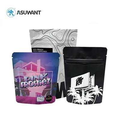 3.5g 7g 14g beg mylar adat berdiri plastik ziplock cookie cookie flower pouch beg