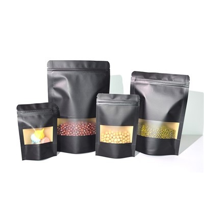 Beg Biodegradable Laminated Kraft Paper Zipper Top Kraft Food Packaging Zip Stand Up Pouch Beg With Window